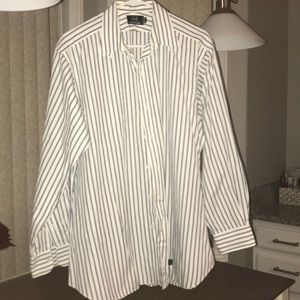 Blue and white striped longsleeve shirt